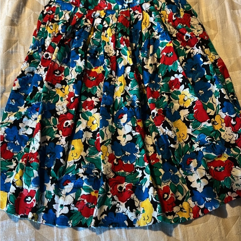 Colorful Floral A-Line Skirt